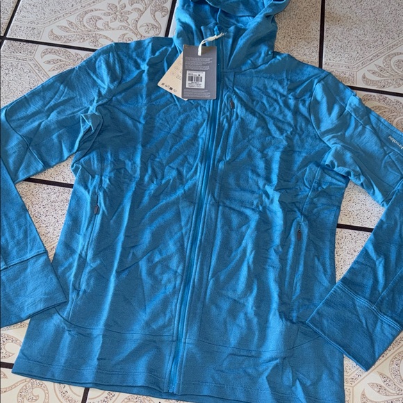 Icebreaker Men Marino 260 Quantum Long Sleeve Zip Hoodie Medium in Arctic